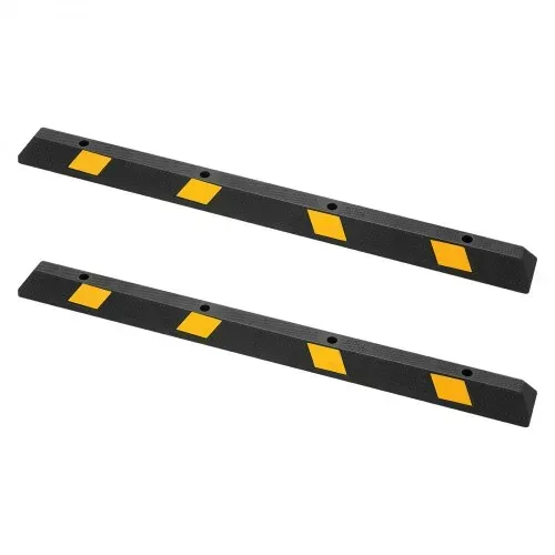 VEVOR Parkstopper Radstopper 2 Stk. 184 x 16 x 11 cm Einparkhilfe Parkbegrenzung mit Reflektorstreifen, Parkplatzsperre aus Gummi für Autos Lieferwagen Lkw, Radführungsblock, Parkplatzbegrenzung – Bild 8