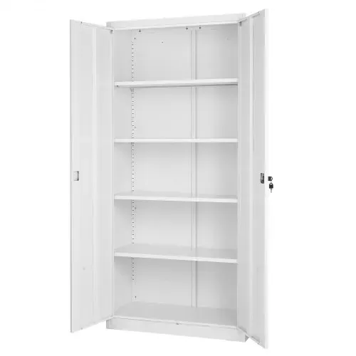 VEVOR Metall-Aufbewahrungsschrank 175 cm Abschließbar, Aktenschrank mit 4 Verstellbaren Einlegeböden & 2 Magnettüren & 2 Schlüsseln & 5 Ablagen Ideal für Speisekammer Lager Keller, Werkzeugschrank – Bild 8