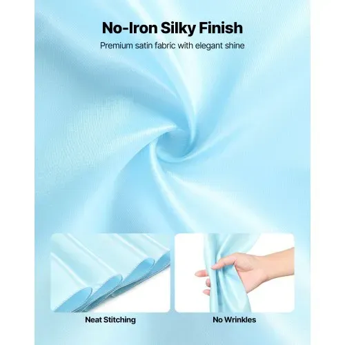 VEVOR Satin-Stuhlschärpen mit Schleifen (275x17 cm) 100 Stk. Stuhlbänder zum Binden, Stuhlbänder für Hochzeiten Partys Bankett Dekorationen Veranstaltungen Bankettstuhlbezüge, Stuhlschleifen Blau – Bild 2