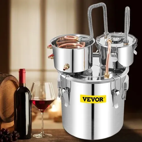 VEVOR Distillieranlage Moonshine, 50 L Wasser Alkohol Destillierer Moonshine mit doppelter Kondensatpumpe, Edelstahl Moonshine Alkohol Destillieren Ausrüstung Schnapsbrennen Destille Destilator – Bild 7