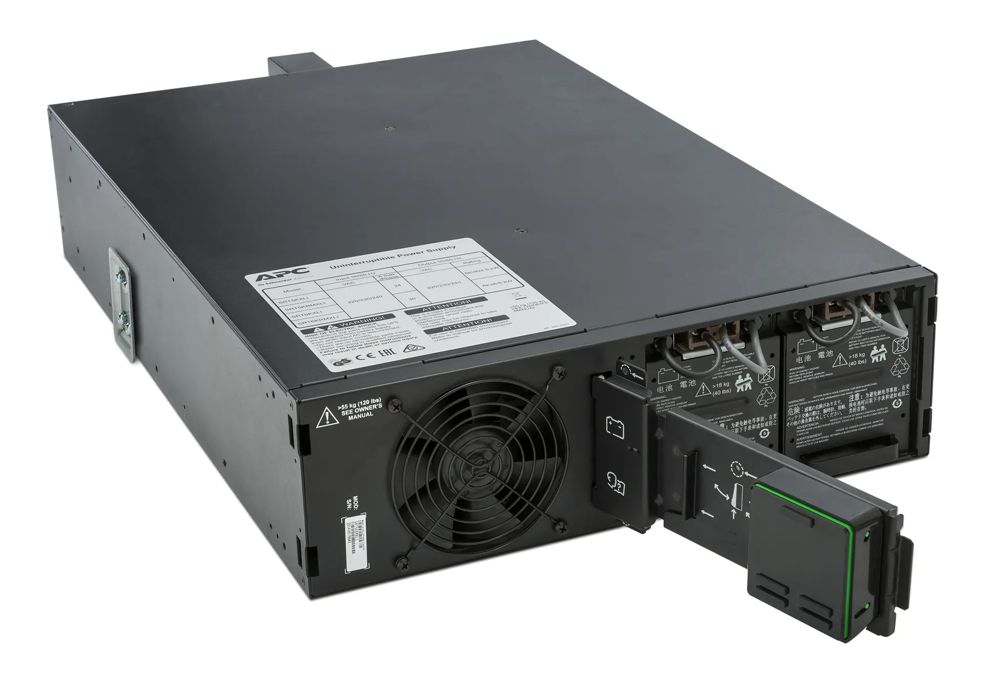 APC Smart-UPS On-Line SRT5KRMXLI - 5000VA, 6x C13, 4x C19 Ausgang, Rack-montierbar, eingebettetes NMC – Bild 6