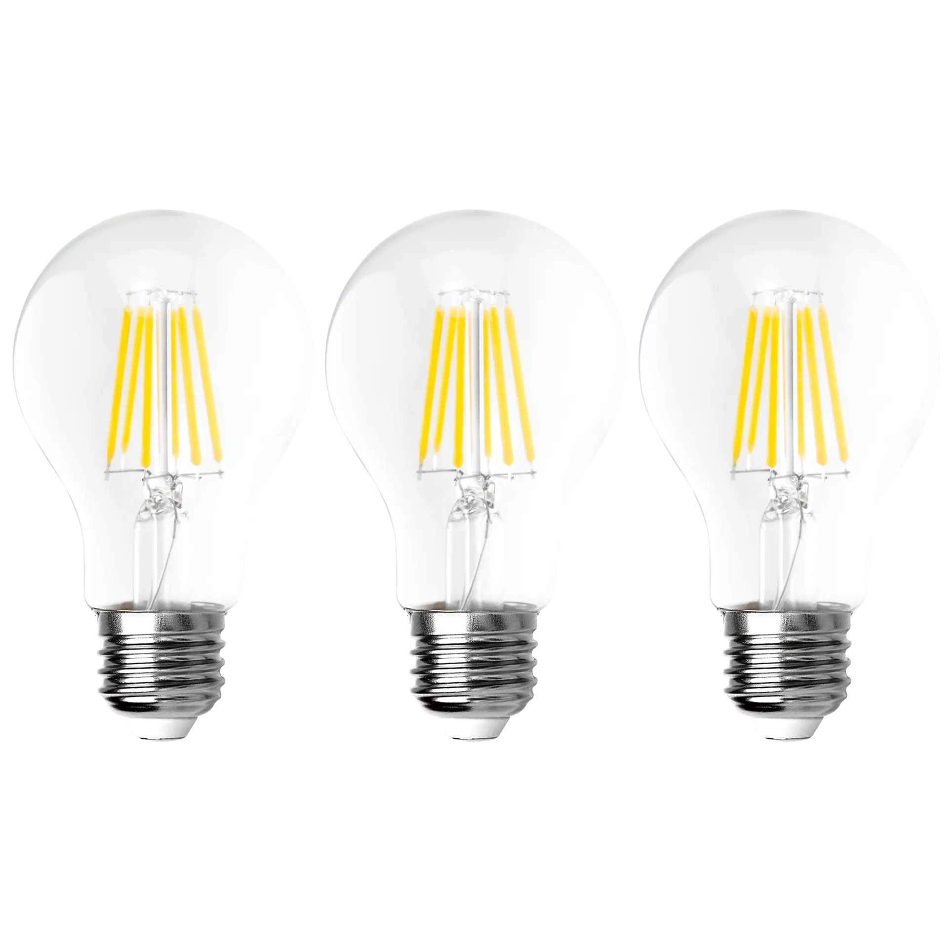 LED Filament Set McShine, 3x Glühlampe, E27, 8W, 1055lm, warmweiß, klar LED Filament Set McShine, 3x Glühlampe, E27, 8W, 1055lm, warmweiß, klar