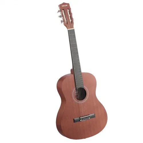 VEVOR Konzertgitarre, 900 mm, Klassikgitarren-Starterset für Anfänger, mit Nylonsaiten, Gigbag, Gurt, Stimmgerät, zusätzlichen Saiten, Plektren, Kapodaster, Sapeli & Palisander, Natur – Bild 9