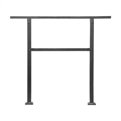 VEVOR Handlauf 103 cm, Treppengeländer-Set für 2–3 Stufen, schwarzes Vierkantrohr mit horizontaler Stange, Stützgeländer aus Karbonstahl für Senioren, Beton- & Decktreppen – Bild 10