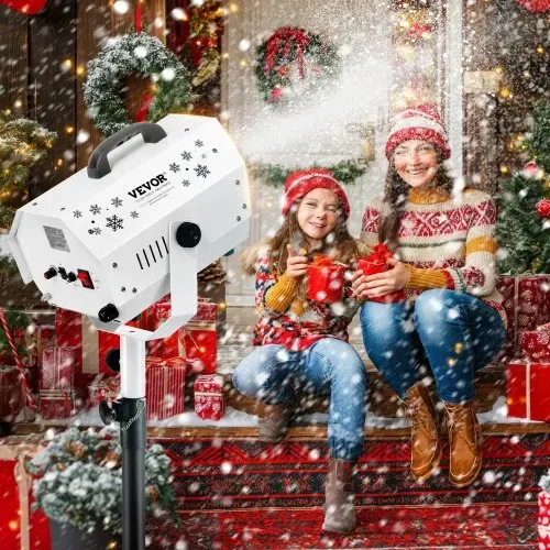 VEVOR Schneemaschine, 1200 W, Schnee Maschine mit höhenverstellbarem Ständer, Schneeflockenmaschine mit kabelloser Fernbedienung, Kunstschneeerzeuger für Weihnachtsfeiern, Hochzeitsbühneneffekte – Bild 7