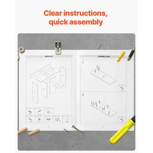 VEVOR Schreibtisch Bücherregal 2-stufiger Organizer (94,5 x 24,1 x 73,4 cm) Tischregale Schreibtisch Organizer Ausstellungsregal aus Spanplatten mit rutschfesten Füßen, für Büro Wohnheim, Holzfarbe – Bild 4