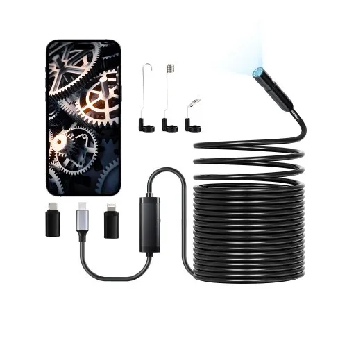 VEVOR Endoskopkamera mit 15 m langem Kabel, 1920P HD-Inspektionskamera für Android & iOS, industrielle Kanal-Kamera mit Licht – 8 LEDs, 2-facher Zoom, IP67-Schlangenkamera für Auto, Sanitär VEVOR Endoskopkamera mit 15 m langem Kabel, 1920P HD-Inspektionskamera für Android & iOS, industrielle Kanal-Kamera mit Licht – 8 LEDs, 2-facher Zoom, IP67-Schlangenkamera für Auto, Sanitär