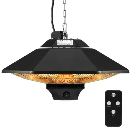 VEVOR Deckenheizstrahler, 2000 W, Fernbedienung, Wärmestrahler für draußen/drinnen, IP34-geschützter Heizstrahler mit Zugschnur und verstellbarer Kette, für Veranda, Terrasse, Esszimmer, Studio VEVOR Deckenheizstrahler, 2000 W, Fernbedienung, Wärmestrahler für draußen/drinnen, IP34-geschützter Heizstrahler mit Zugschnur und verstellbarer Kette, für Veranda, Terrasse, Esszimmer, Studio