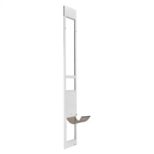 VEVOR Hundetür Haustiertür für Glasschiebetür, 2311–2439 mm höhenverstellbar, Rahmen aus Aluminiumlegierung mit drehbaren Metallscharnieren & Schlossdesign, 260,4 x 412,8 mm Vorhangmaße, Weiß – Bild 8