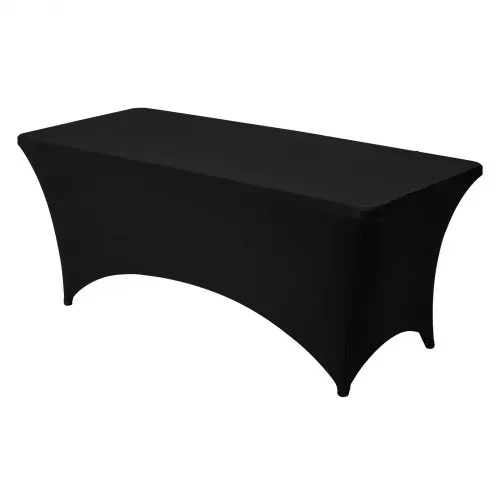 VEVOR 3 x Stretch Spandex Tischdecke Tischwäsche (rechteckig) geeignet für 1829 mm Tische, waschbarer knitterfreier Tischdeckenschutz, Tischtuch für Partys Hochzeiten Bankette Festivals, Schwarz – Bild 8