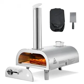 VEVOR Pizzaofen Outdoor 12 Zoll Pellet-Pizzaofen, tragbarer Pizzaofen mit eingebautem Thermometer & holzbefeuerter & Pizzastein & Schaufel & Tragetasche Pizzamaker aus Edelstahl, für Garten Camping VEVOR Pizzaofen Outdoor 12 Zoll Pellet-Pizzaofen, tragbarer Pizzaofen mit eingebautem Thermometer & holzbefeuerter & Pizzastein & Schaufel & Tragetasche Pizzamaker aus Edelstahl, für Garten Camping