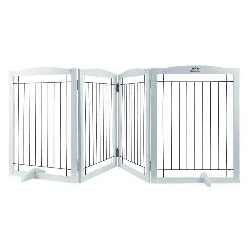 VEVOR Freistehendes Hundetor, Haustiertor, 610 x 813 mm Türschutzgitter 4-Platten-Faltbares Hundetor für Breite & Schmale Durchgänge, Erweiterbare Klappbare Hundebarriere, Weißes Treppenschutzgitter VEVOR Freistehendes Hundetor, Haustiertor, 610 x 813 mm Türschutzgitter 4-Platten-Faltbares Hundetor für Breite & Schmale Durchgänge, Erweiterbare Klappbare Hundebarriere, Weißes Treppenschutzgitter