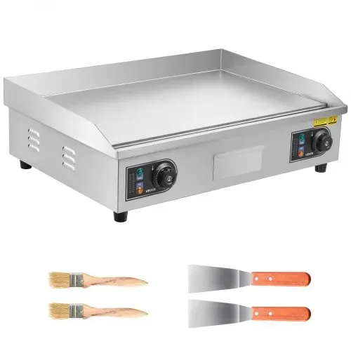 VEVOR Elektro-Grillplatte 4000 W 655 x 400mm Grillbereich, 50-300 °C Gastro-Griddleplatte aus Edelstahl (Gehäuse) Tischgrillplatte mit 2 Spateln 2 Bürsten & 4 Fußpolstern für Steaks BBQ, Ohne Stecker – Bild 8