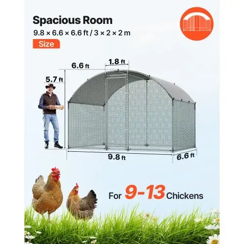 VEVOR Hühnerstall 3x2x2 m Begehbarer Hühnerauslauf mit Abdeckung, Hühnerhaus mit Doppeldach & Sicherheitsschloss Enten- & Kaninchenkäfig Geflügelgehege für Hinterhof Bauernhof Hof VEVOR Hühnerstall 3x2x2 m Begehbarer Hühnerauslauf mit Abdeckung, Hühnerhaus mit Doppeldach & Sicherheitsschloss Enten- & Kaninchenkäfig Geflügelgehege für Hinterhof Bauernhof Hof