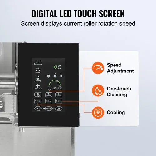 VEVOR Kommerzielle Schneeflocken-Eismaschine Schneeeisbereiter, 240 kg/24h Schneeflocken-Eismaschine, Edelstahl-Eisrasierer, elektrischer Schneekegel-Maker, Flüssigkeitskühlsystem mit Touch-LCD – Bild 3