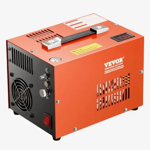 VEVOR PCP-Luftkompressor, 4500 PSI PCP-Luftgewehrkompressor mit eingebautem Konverter & Lüfterkühlsystem, DC12 V/AC230 V Kompressorpumpe mit manuellem Stopp für Luftgewehr, Paintball & Tauchflaschen – Bild 10