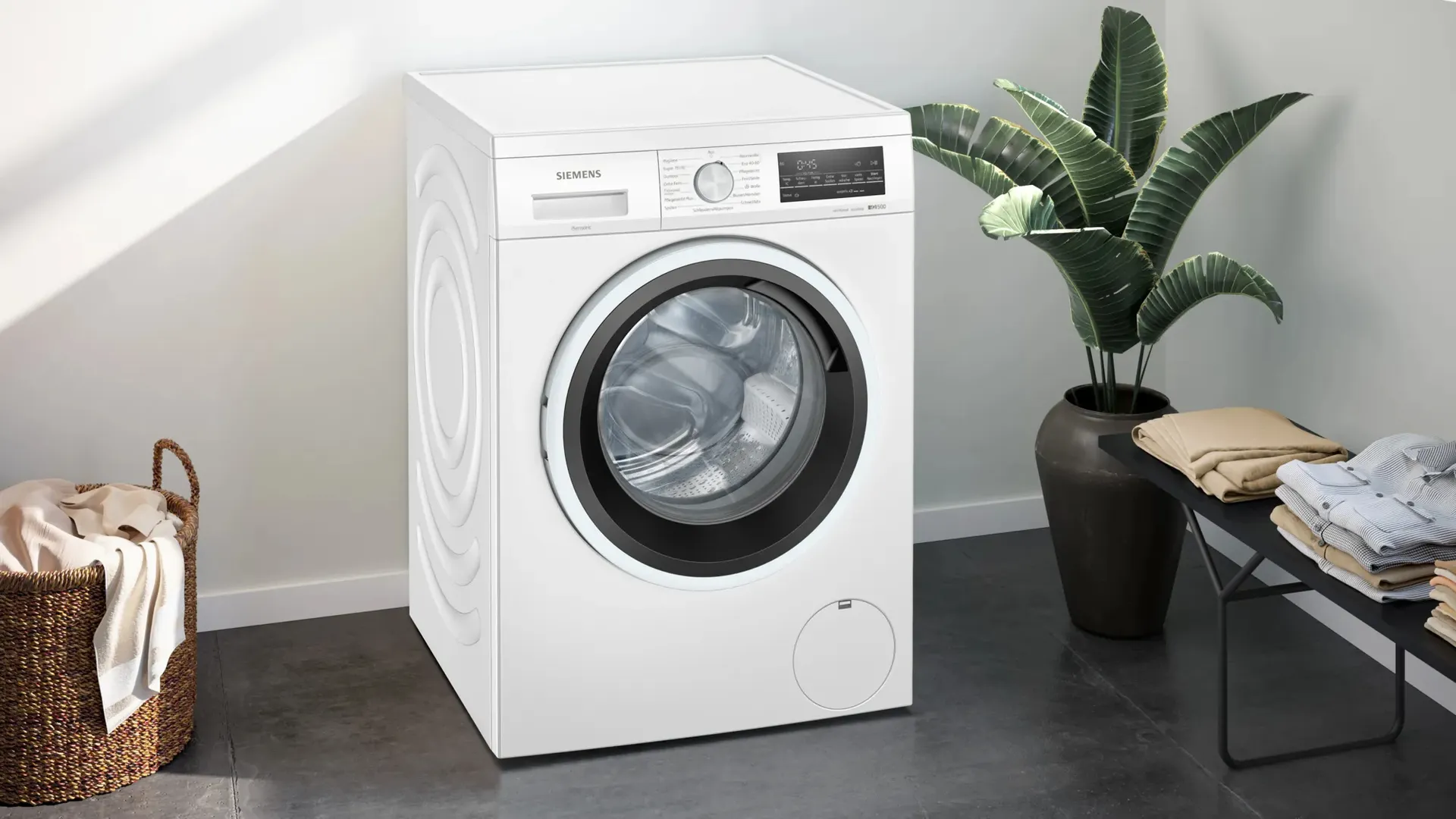 Siemens iQ500 WU14UT42 Waschmaschine Frontlader 9 kg 1351 RPM Weiß – Bild 3