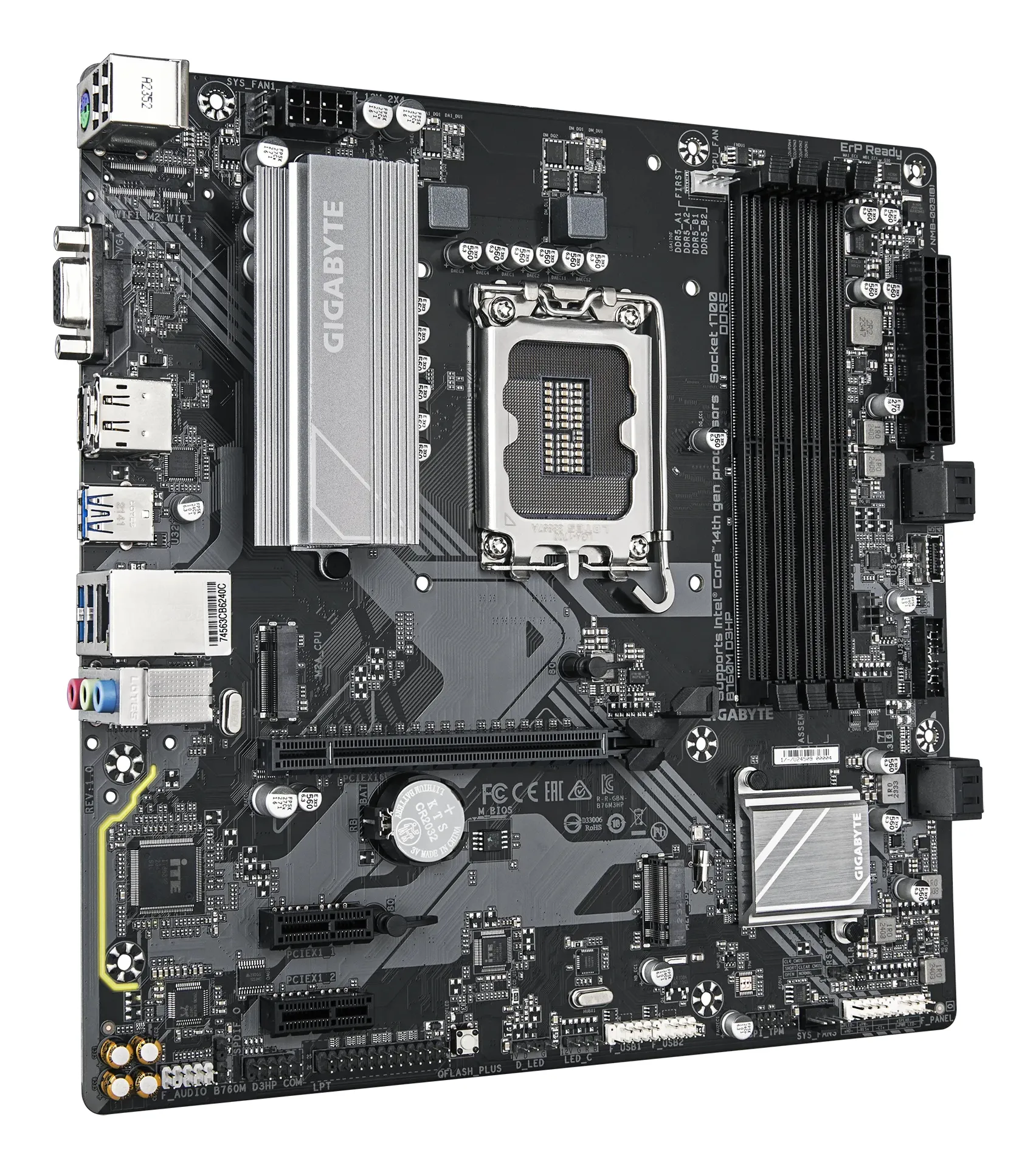 GIGABYTE B760M D3HP Mainboard - Intel Core CPUs der 14. Generation, 4+1+1 Phasen VRM, bis zu 5600 MHz DDR5, 2xPCIe 4.0 M.2, GbE LAN, USB 3.2 Gen 1 – Bild 3