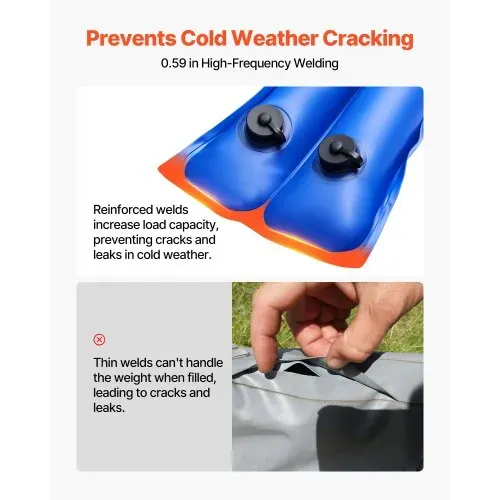 VEVOR Pool Beschwerungssack, 5 Packungen à 300 cm, 0,4 mm dicke PVC-Säcke mit Gewichten mit auslaufsicherem Schraubverschluss, Wassersäcke zur Befestigung von Poolabdeckungen im Winter, blau – Bild 4