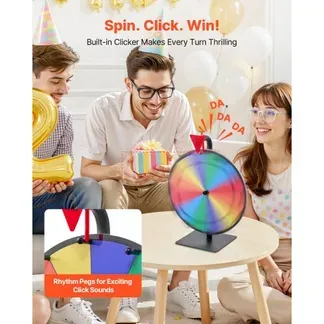 VEVOR Glücksrad Drehrad (305 mm) 12 Slots Glücksrad mit Ständer, Lotteriespiele Gewinn-Roulette mit Tafelschwamm und 2 Markern, 6 Farben, Spinning Prize Wheel ideal für Party Kneipe Messe VEVOR Glücksrad Drehrad (305 mm) 12 Slots Glücksrad mit Ständer, Lotteriespiele Gewinn-Roulette mit Tafelschwamm und 2 Markern, 6 Farben, Spinning Prize Wheel ideal für Party Kneipe Messe