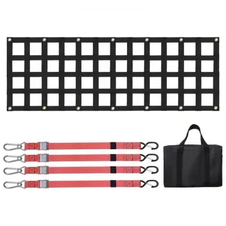 VEVOR Heckklappennetz, 1370 x 460 mm, LKW-Ladeflächennetz bis zu 680 kg, mit 4 verstellbaren Teleskopgurten, ausziehbar & langlebig, Gepäcknetz geeignet für Pickup, Anhänger, LKW, Jeep, SUV VEVOR Heckklappennetz, 1370 x 460 mm, LKW-Ladeflächennetz bis zu 680 kg, mit 4 verstellbaren Teleskopgurten, ausziehbar & langlebig, Gepäcknetz geeignet für Pickup, Anhänger, LKW, Jeep, SUV