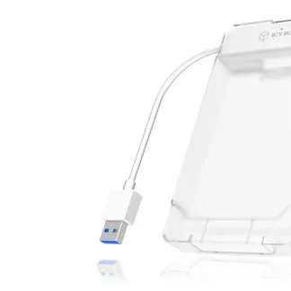 ICY BOX IB-AC703-U3, USB 3.2 Gen 1 zu 2,5″ SATA Festplatten (9,5 mm Höhe) Adapter Kabel mit Schutzbox, Zugriff LED, USB 2.0 compatibel, weiß ICY BOX IB-AC703-U3, USB 3.2 Gen 1 zu 2,5″ SATA Festplatten (9,5 mm Höhe) Adapter Kabel mit Schutzbox, Zugriff LED, USB 2.0 compatibel, weiß