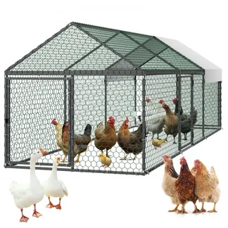VEVOR Hühnerstall, 1x3x1 m, Hühnerkäfig mit wasserdichter Abdeckung & 3 Türen, Freilaufgehege mit Spitzdach, kompatibel mit Holzställen, Geflügelstall für Kaninchen, Hühner, Gänse & Enten VEVOR Hühnerstall, 1x3x1 m, Hühnerkäfig mit wasserdichter Abdeckung & 3 Türen, Freilaufgehege mit Spitzdach, kompatibel mit Holzställen, Geflügelstall für Kaninchen, Hühner, Gänse & Enten
