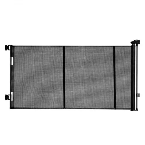 VEVOR einziehbares Babygitter Hundegitter ausziehbar auf 310 cm (B) / 795 mm (H), Treppenschutzgitter mit Sicherheitsschloss, Schutzgitter aus Netzgewebe für Treppen Flure drinnen/draußen, Schwarz – Bild 8