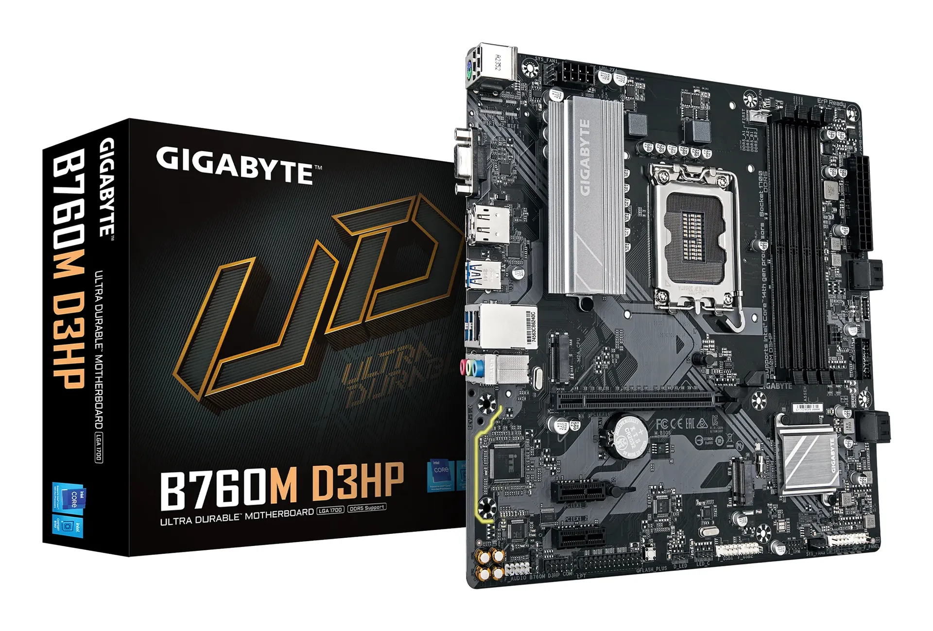 GIGABYTE B760M D3HP Mainboard – Intel Core CPUs der 14. Generation, 4+1+1 Phasen VRM, bis zu 5600 MHz DDR5, 2xPCIe 4.0 M.2, GbE LAN, USB 3.2 Gen 1 GIGABYTE B760M D3HP Mainboard – Intel Core CPUs der 14. Generation, 4+1+1 Phasen VRM, bis zu 5600 MHz DDR5, 2xPCIe 4.0 M.2, GbE LAN, USB 3.2 Gen 1