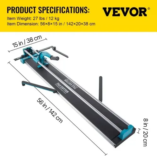 VEVOR Fliesenschneider 1200 mm Schnittlänge Profi Manuelle Fliesenschneidmaschine, 6-15 mm Schnittdicke Laserführung Präzisions-Fliesenschneider Fliesenschneidmaschine mit Metallschneidrad – Bild 6