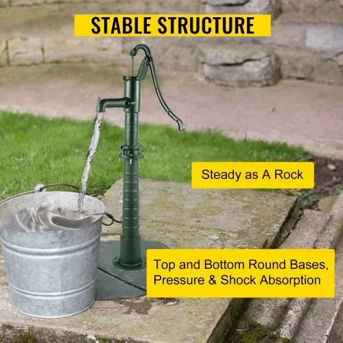 VEVOR Pumpenständer Gusseisen Ständer Schwengelpumpe 22,86x22,86x66cm Gartenpumpe Pumpenständer mit Sprühfarbe beschichtet Handpumpe Ständer 8mm dicke Rohrwand geeignet für Garten Teich Hof usw. – Bild 5
