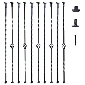 VEVOR Geländerstab Torstab Zierstab Zaunstab Verzinkter Stahl 56 x 56 x 1122 mm Balusters Treppenstab Treppensprossen Mattschwarz Ideal für Treppen und Handläufe im Innenbereich VEVOR Geländerstab Torstab Zierstab Zaunstab Verzinkter Stahl 56 x 56 x 1122 mm Balusters Treppenstab Treppensprossen Mattschwarz Ideal für Treppen und Handläufe im Innenbereich