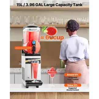 VEVOR kommerzieller Frozen Drink Maker, 15 L Slush-Maschine 60 Tassen Margarita-Smoothie-Maschine aus Edelstahl, Slush-Maker für Zuhause Partys Restaurants Cafés Bars VEVOR kommerzieller Frozen Drink Maker, 15 L Slush-Maschine 60 Tassen Margarita-Smoothie-Maschine aus Edelstahl, Slush-Maker für Zuhause Partys Restaurants Cafés Bars