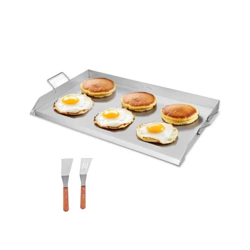 VEVOR Grillplatte Grillpfanne Edelstahl universelle rechteckige Platte (910 x 525 mm) mit flacher Oberseite, Gasgrill-Grillplatte für BBQ-Grill Teppanyaki, tragbares Familienkochgeschirr mit Griff VEVOR Grillplatte Grillpfanne Edelstahl universelle rechteckige Platte (910 x 525 mm) mit flacher Oberseite, Gasgrill-Grillplatte für BBQ-Grill Teppanyaki, tragbares Familienkochgeschirr mit Griff