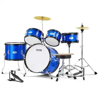 VEVOR Schlagzeugset für Kinder, 5-teilig, Anfänger-Schlagzeugset mit Bass-Toms, Snare, Standtrommel, verstellbarem Thron-Becken, Hi-Hat-Pedal und zwei Paar Drumsticks, Schlagzeugset für Kinder, blau VEVOR Schlagzeugset für Kinder, 5-teilig, Anfänger-Schlagzeugset mit Bass-Toms, Snare, Standtrommel, verstellbarem Thron-Becken, Hi-Hat-Pedal und zwei Paar Drumsticks, Schlagzeugset für Kinder, blau