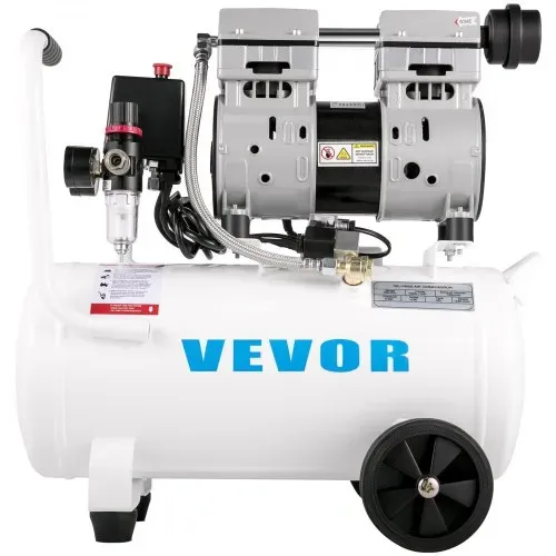 VEVOR Flüsterkompressor 25 L, Leise Ölfrei Kompressor 750 W, Ölfrei Luftkompressor 60 dB, Druckluftkompressor, Silent Druckluft Kessel 165 L / min Abgasvolumen, mit Eingebautem Abluftventilator – Bild 9