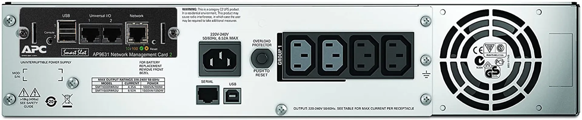 APC Smart-UPS SMT1500RMI2UNC – 4x C13, USB, Rack-montierbar, NMC, 1500 VA – Bild 2