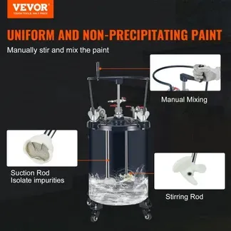 VEVOR Druckbehälter Farbbehälter Sprühfarbe Drucktopf 30 L Drucktank, 70 psi Lackierpistole Farbbehälter Φ 80 x 42,5 cm Spray Paint Pressure Pot Tank Paint Container Farbspritzpistolen Lacken, Flecken VEVOR Druckbehälter Farbbehälter Sprühfarbe Drucktopf 30 L Drucktank, 70 psi Lackierpistole Farbbehälter Φ 80 x 42,5 cm Spray Paint Pressure Pot Tank Paint Container Farbspritzpistolen Lacken, Flecken