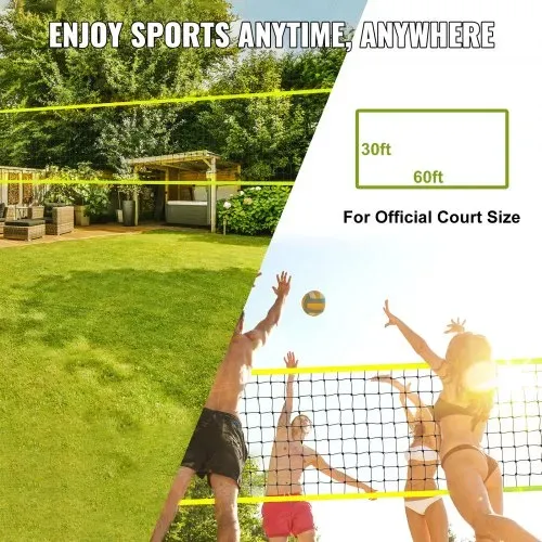 VEVOR Volleyballnetz Höhenverstellbar Volleyballnetz Set, Tragbarer Beachvolleyball-Netz, Outdoor Volleyballnetz Faltbare Volleyballnetz mit Volleyball & Tragetasche, für Garten Strand Rasen usw. – Bild 6