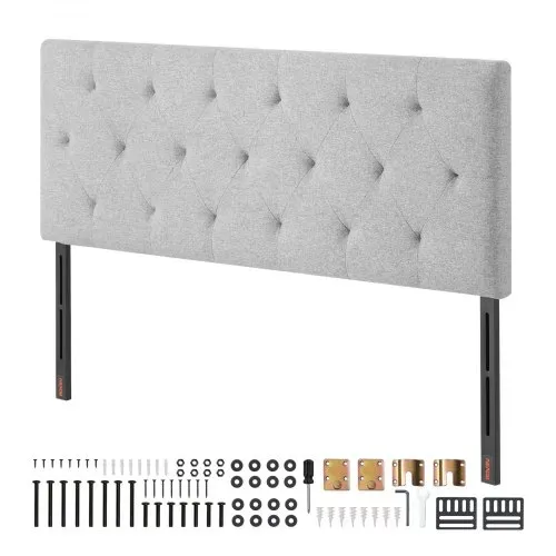 VEVOR Kopfteil in voller Größe mit verstellbarer Höhe (5 cm pro Ebene), Bettzubehör Betthaupt Bettkopfteil 1430 x (905-1205) mm ideal für Schlafzimmer Hotel Privatunterkunft Schlafsaal, Hellgrau – Bild 8