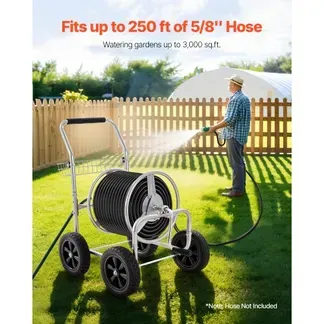VEVOR Schlauchtrommelwagen, fasst bis zu 76 m x 1,5 cm Schlauch, Garten-Wasserschlauchwagen, mobile Werkzeuge mit 4 Rädern Stahl zum Pflanzen im Freien mit Aufbewahrungskorb, für Garten, Hof, Rasen VEVOR Schlauchtrommelwagen, fasst bis zu 76 m x 1,5 cm Schlauch, Garten-Wasserschlauchwagen, mobile Werkzeuge mit 4 Rädern Stahl zum Pflanzen im Freien mit Aufbewahrungskorb, für Garten, Hof, Rasen