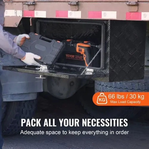 VEVOR Truckbox Werkzeugbox, Unterboden-Anhängerbox, Werkzeugkasten 760 x 432 x 457 mm Pickup-Aufbewahrungsbox, Aluminiumlegierung, 30 kg belastbarer Werkzeugkasten, abschließbare Aufbewahrungsbox – Bild 2