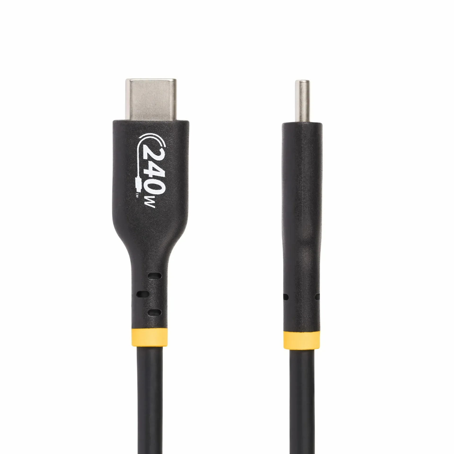 StarTech.com 2m USB-C-Ladekabel, Laden und Synchronisieren, 240W (5A) Power Delivery EPR, USB 2.0 Laptop-Ladekabel, USB-IF-zertifiziert, TPE-Mantel, Schwarz - USB C Ladekabel – Bild 3