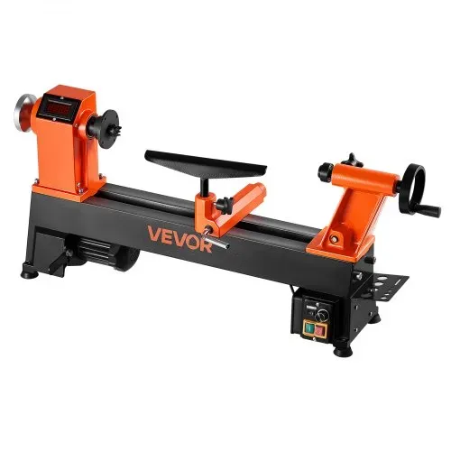 VEVOR Drechselbank, 1 PS/750 W, Drechselmaschine mit variabler Drehzahl von 150 bis 3800 U/min, Drehtischmaschine 304 x 465 mm Werkbank, Drehbank, für Anfänger & Heimwerker in der Holzbearbeitung – Bild 9