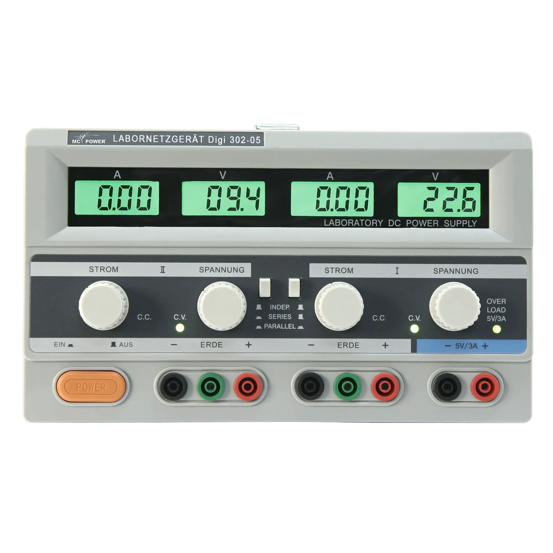 Labornetzgerät McPower ''Digi 302-05'', 2x 0-30V, 0-5A, 1x 5V/3A – Bild 2