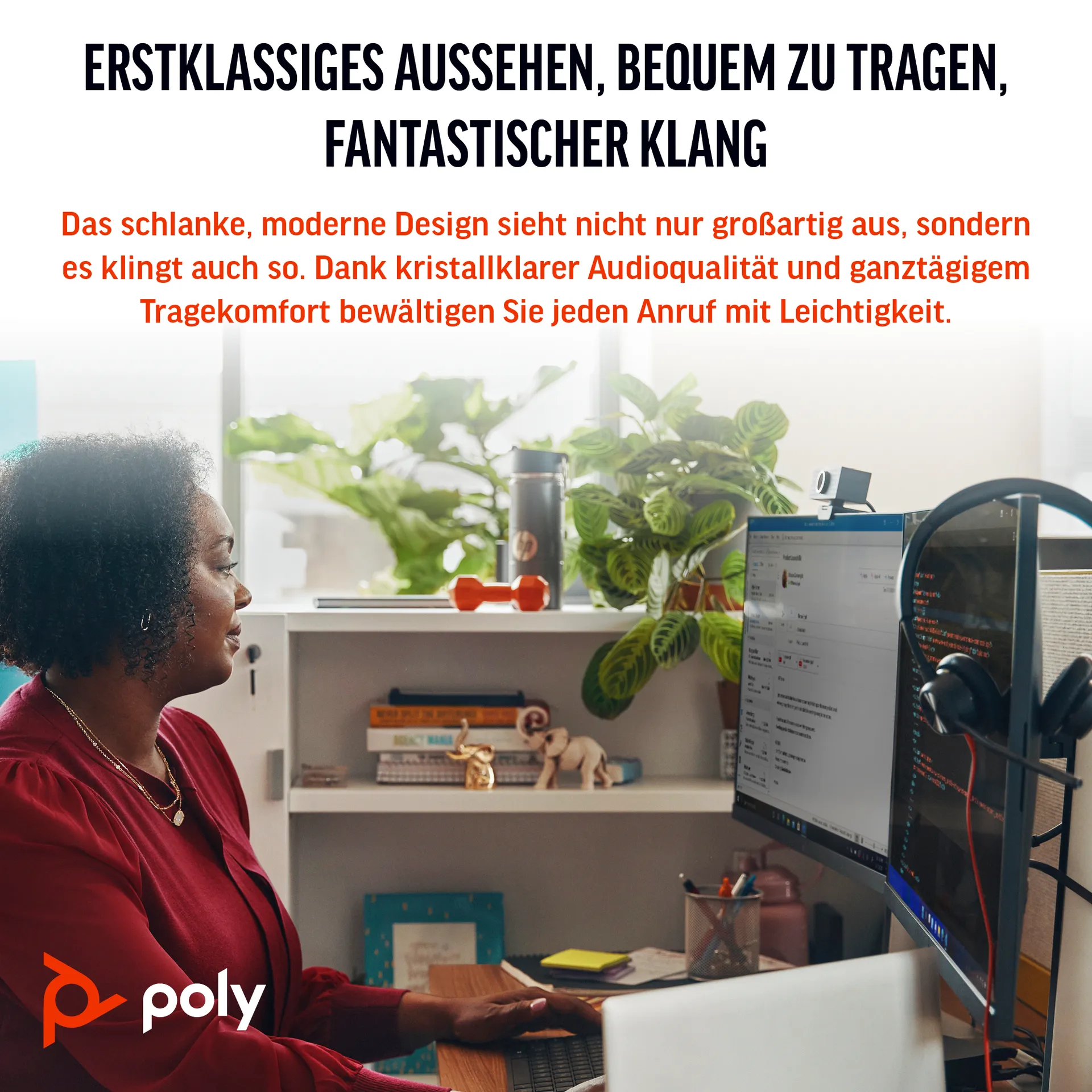 HP Poly Blackwire 3310 Monaurales USB-C-Headset, für Microsoft Teams zertifiziert, + USB-C/A-Adapter – Bild 3