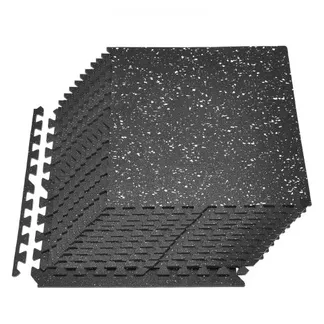 VEVOR 24 x Puzzlematte Bodenschutzmatte 610 x 610 x 10 mm, Hochdichte EVA-Schaumstoffmatte, Ineinandergreifende Fitnessmatte Gymnastikmatte Sportmatte, Trainingsmatte (Schwarz) mit Weißen Punkten VEVOR 24 x Puzzlematte Bodenschutzmatte 610 x 610 x 10 mm, Hochdichte EVA-Schaumstoffmatte, Ineinandergreifende Fitnessmatte Gymnastikmatte Sportmatte, Trainingsmatte (Schwarz) mit Weißen Punkten