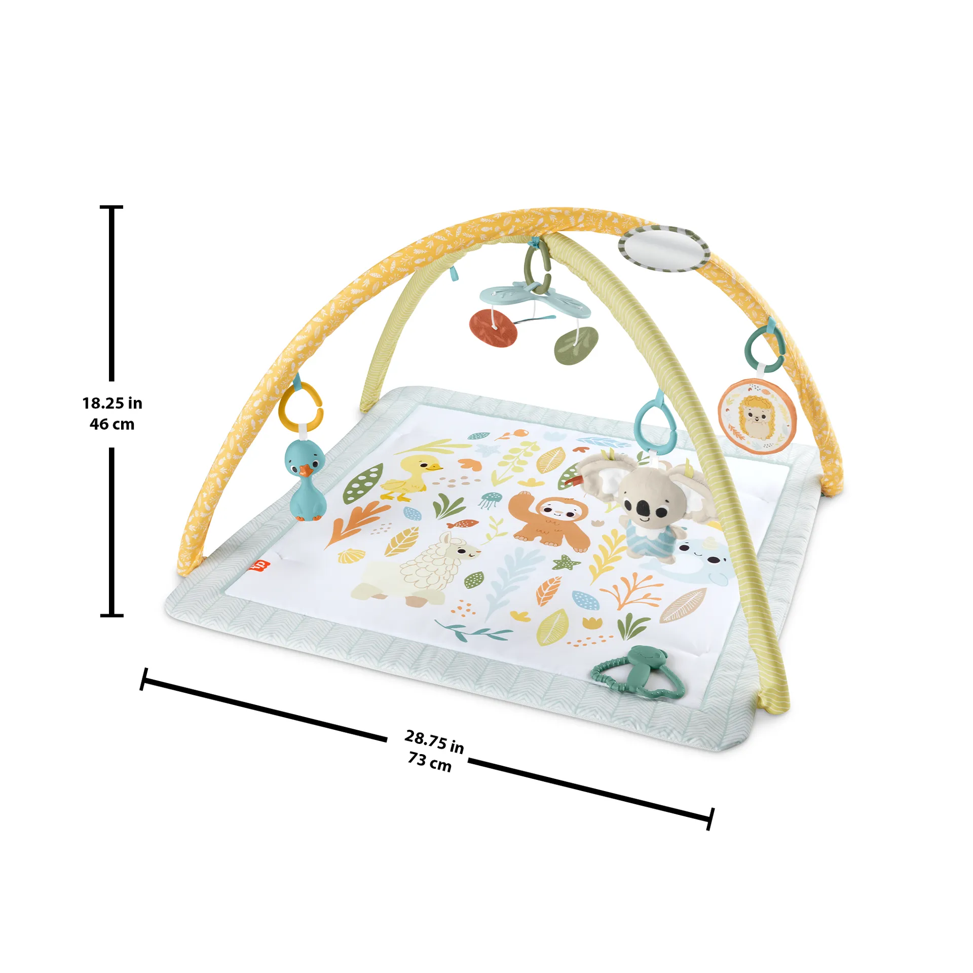 Fisher-Price Sensimals Simply Senses sensorische Erlebnisdecke Spielmatte für Babys mit 6 sensorischen Spielzeugen – Bild 6