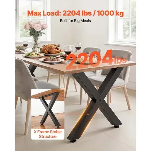 VEVOR Tischkufen 2er-Set 760×750 mm, X-Förmige Tischuntergestell 1000 kg, Tischbeine Kohlenstoffstahl, Möbelfüße, Tischgestell, Tischfüße für Schreibtische, Couchtische, Esstische, Schwarz VEVOR Tischkufen 2er-Set 760×750 mm, X-Förmige Tischuntergestell 1000 kg, Tischbeine Kohlenstoffstahl, Möbelfüße, Tischgestell, Tischfüße für Schreibtische, Couchtische, Esstische, Schwarz