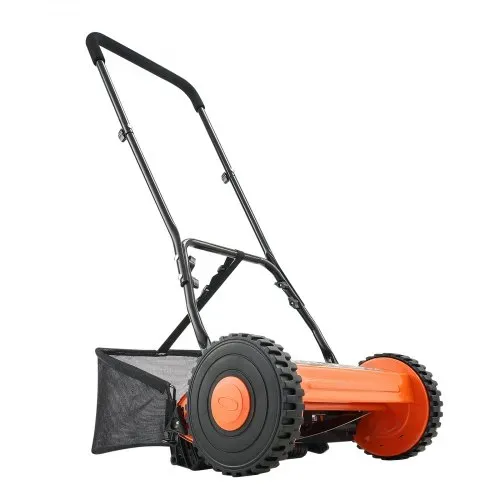 VEVOR Spindelmäher mit 400 mm Schnittbreite, Rasenmäher 15-45 mm einstellbare Schnitthöhe, Handmäher mit 5 Klingen und Grasfangsack, ideal für Rasenflächen, Einfahrten, Innenhöfe – Bild 10